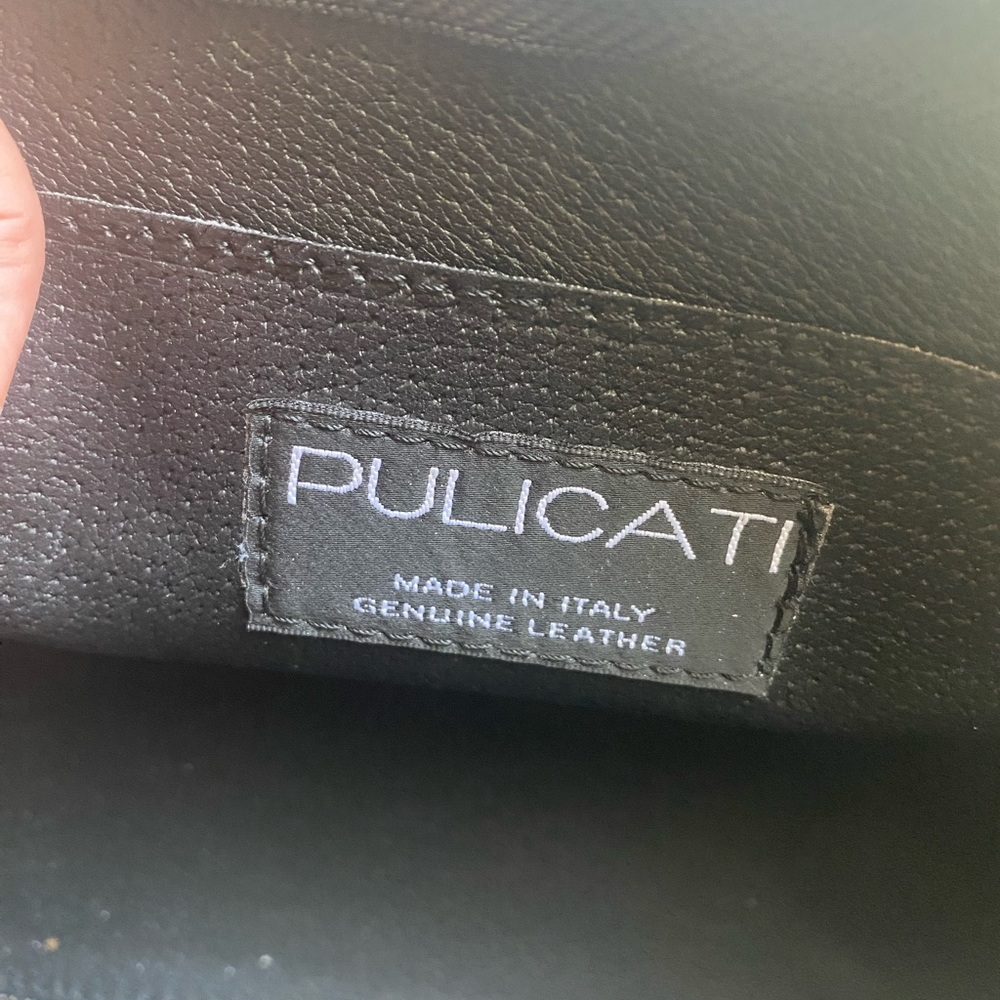 EUC PULICATI genuine leather made in Italy black crossbody/ hand bag - Picture 13 of 16